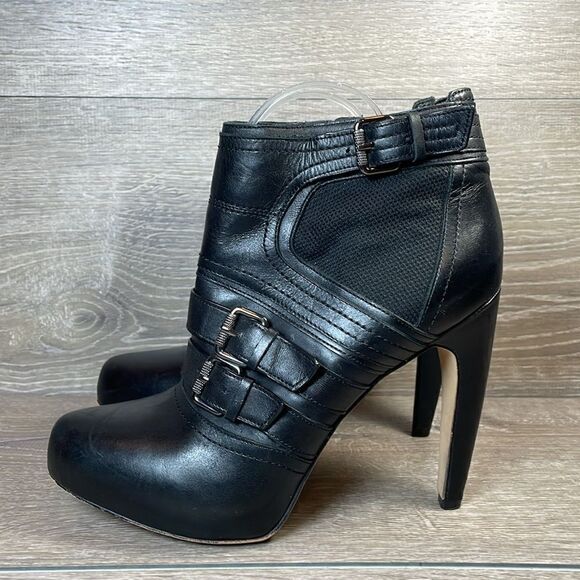Sam Edelman Kenley Women’s Sz 9M Black Leather 5” Heel Inside Zip Ankle Booties - Picture 3 of 12